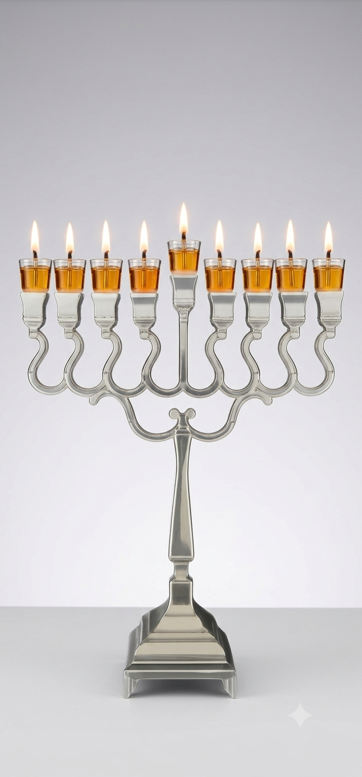 חנוכיית כסף קטנה
